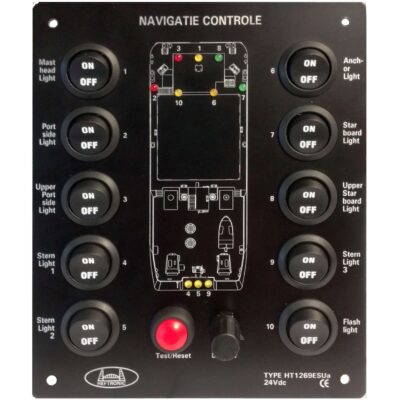 HT 1269DB-uk  Compleet navigatie paneel, 10 schakelaars en zekeringen