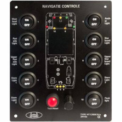 HT 1269 – Compleet navigatie paneel, 9 tot 12 schakelaars en zekeringen