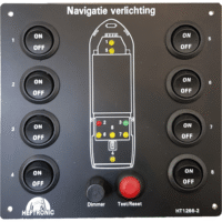 HT 1266-2 – Compleet navigatie paneel, 8 schakelaars en zekeringen