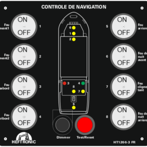 HT 1266-3 FR - Franstalig navigatie paneel, 8 schakelaars en zekeringen